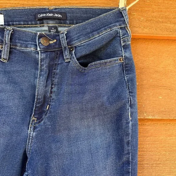 Calvin Klein Jeans High Rise Skinny Blue Jeans Size 4 - Picture 6 of 13